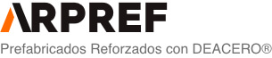 Logotipo de solución Arpref, Prefabricados reforzados con Deacero